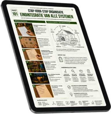 Mockup van het Overlevingshandboek weergegeven op een tablet